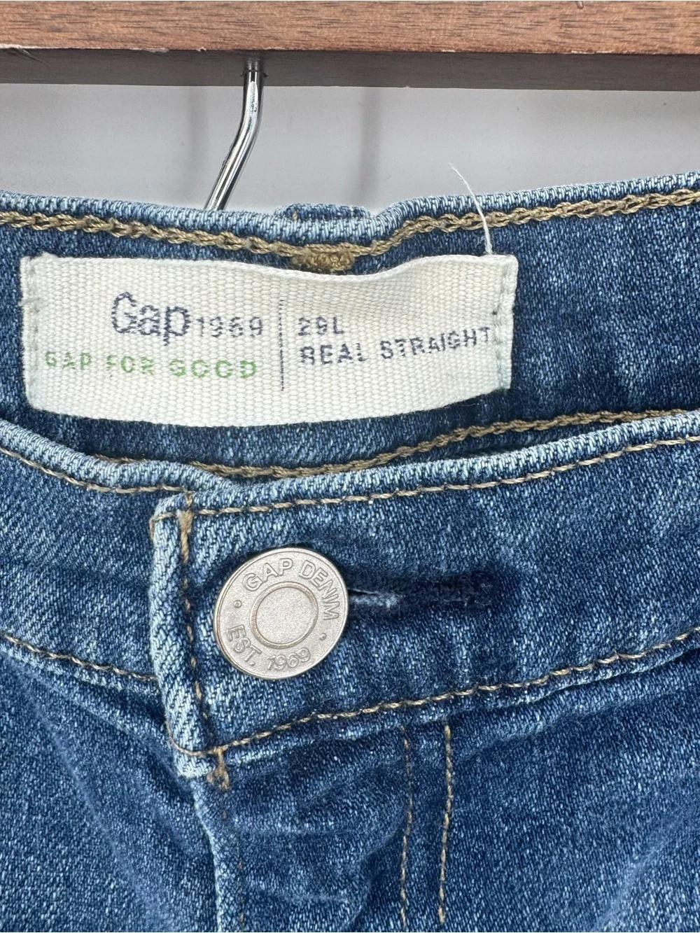 GAP Women's Medium Blue Distressed Denim 